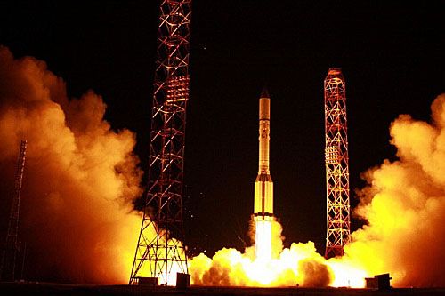 Rakieta nośna Proton-M z satelitą Łucz-5X startuje z kosmodromu Bajkonur, 13.03.2023, 02:13 czasu moskiewskiego / Zdjęcie: Roskosmos