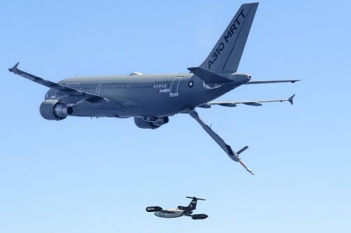 Podczas prób autonomicznego naprowadzanie i sterowanie bsl z pokładu A310 MRTT użyto celów latających DT-25 / Zdjęcie: Airbus Defence and Space