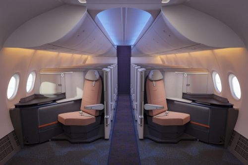 Nowa kabina klasy biznes premium, w jaką zostaną wyposażone Boeingi 737 Flydubai / Zdjęcia: Safran