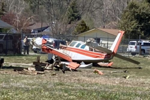 Wrak samolotu A36 Bonanza, który rozbił się w Big Bear w Kalifornii / Zdjęcie: Twitter