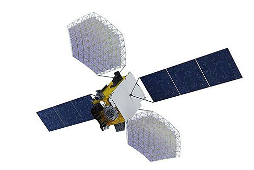 Satelita nawigacyjny Beidou 3 w konfiguracji rozłożonej na orbicie / Ilustracja: CASC
