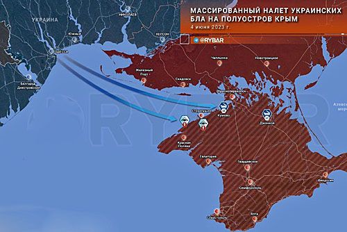 Typowe trasy ataków ukraińskich bsl na Krym / Ilustracja: Lenta nowostiej Kryma