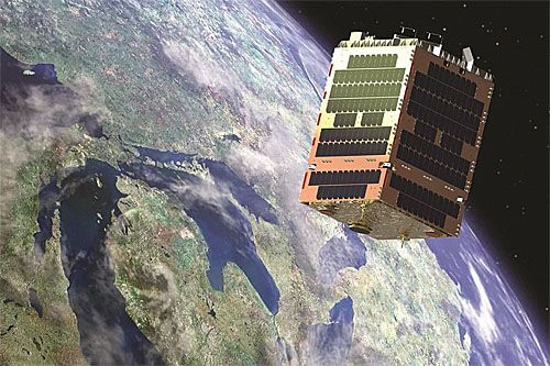 Pierwszy satelita Telesat LEO, wystrzelony w 2018, został dostarczony przez SSTL / Ilustracja: Telesat