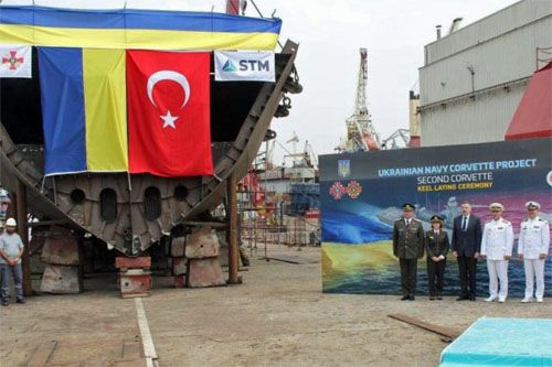 Uroczystość zakończenia pierwszego etapu budowy drugiej korwety MİLGEM (typu Ada) dla Ukrainy / Zdjęcie: STM