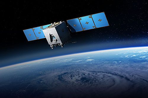 Wizja satelity z EWS projektowanym przez EO Vista dla General Atomics, który uzyskał kontrakt od US Space Forces / Ilustracja: General Atomics