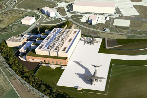 W nowym centrum w Wunstorf około 300 pracowników będzie obsługiwać niemieckie transportowce A400M od połowy 2027 / Ilustracja: Airbus