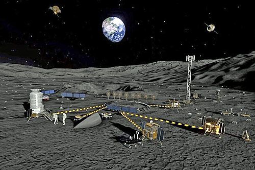 Wizja chińskiej bazy badawczej na Księżycu. W październiku 2023 do programu ILRS realizowanemu przez Chiny dołączyły Azerbejdżan, Pakistan i Białoruś / Ilustracja: CNSA