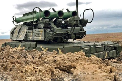 Wyrzutnia systemu Buk-M1 ukraińskich sił zbrojnych / Zdjęcie: SG WSU