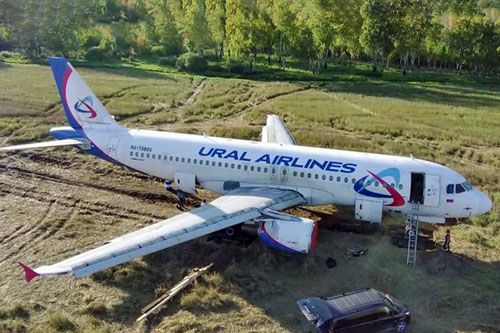 Samolot A320 Uralskich Awialinii już prawie 3 miesiące oczekuje na decyzję o dalszych losach / Zdjęcie: Uralskije Awialinii