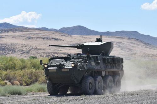 Pierwszy modernizowany kbwp Stryker (ICVVA1) z wieżą na poligon testowy Aberdeen Test Center trafił w sierpniu 2022 / Zdjęcie: Oshkosh Defense