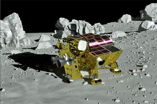 Wizja SLIM na powierzchni Księżyca / Ilustracja: JAXA