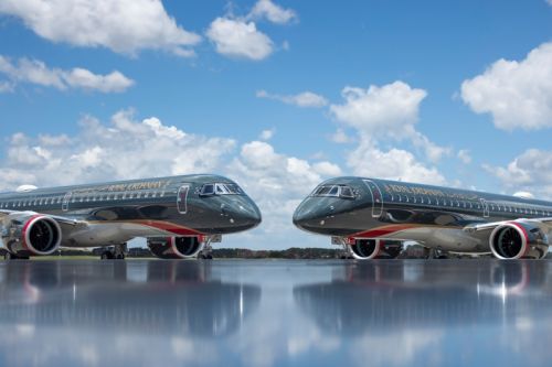 Para E195-E2 przekazanych Royal Jordania przez fundusz Azora / Zdjęcie: Embraer