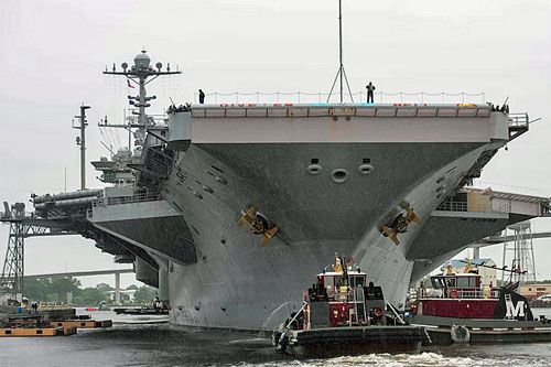 Lotniskowiec USS Harry S. Truman (CVN 75) opuszcza 12 maja 2021 Norfolk Naval Shipyard po ukończeniu 10-miesięcznych prac serwisowych / Zdjęcie: US Navy – Mass Communication Specialist 3rd Class Ryan Pitt