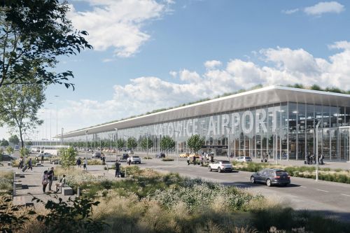 Największym i najkosztowniejszym projektem zaplanowanym w programie inwestycyjnym na lata 2024-2028 jest budowa głównego terminalu pasażerskiego / Wizualizacje: MPL Katowice 