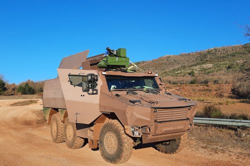 Griffony MEPAC są budowane poprzez integrację zmodernizowanych moździerzy automatycznych 2R2M (Rifled Recoiled Mounted Mortar) z podwoziem kołowych transporterów opancerzonych Griffon VBMR (Véhicule Blindé Multi-Rôles) / Zdjęcie: Nexter