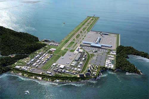 Wizja portu lotniczego Busan Gadeokdo przewiduje budowę terminala na lądzie, a drogi startowej w większości na morzu. To bardzo komplikuje jego konstrukcję / Ilustracja: Busan Metropolitan City