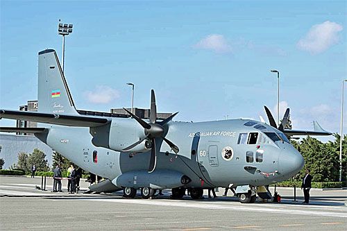 Pierwszy odebrany przez Wojska lotnicze Azerbejdżanu samolot transportowy C-27J NG Spartan ma biały numer burtowy 60 / Zdjęcie: Biuro Prezydenta Azerbejdżanu