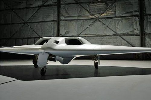 Pierwsze opublikowane przez Northrop Grummana zdjęcie demonstratora hybrydowo-elektrycznego bezzałogowca rozpoznawczego XRQ-73 SHEPARD / Zdjęcie: Alan Radecki – Northrop Grumman