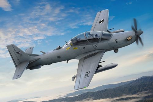 A-29 Super Tucano w barwach Fuerza Aérea Uruguaya / Ilustracja: Embraer 