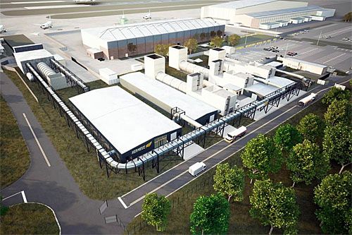 Wizja ośrodka testów hipersonicznych (HEAT) budowanego na lotnisku Cecil Airport w Jacksonville na Florydzie / Ilustracja: Hermeus