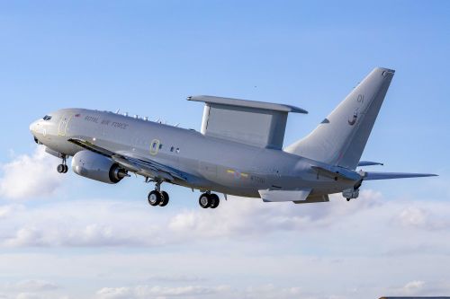 Po naniesieniu docelowego kamuflażu E-7 Wedgetail wrócił do STS Aviation Services w Birmingham w celu wprowadzenia dalszych modyfikacji / Zdjęcia: RAF