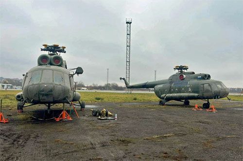Dwa śmigłowce Mi-8 przekazane przez Polskę Ukrainie w grudniu 2024 / Zdjęcie: RARS