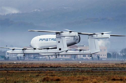 Prototyp hybrydowo-elektrycznego bezzałogowego samolotu VTOL Nuuva V300 w pierwszym locie / Zdjęcie: Pipistrel