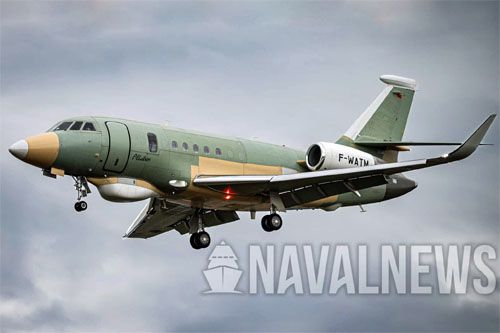 Pierwszy samolot rozpoznania morskiego Falcon 2000LXS Albatros w pierwszym locie, 24 stycznia 2025 / Zdjęcie: Raphaël Savry via Naval News
