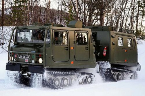 BV206 może przewozić do 17 żołnierzy wraz z ich wyposażeniem, zapewniając szybkie dostarczenie ich na odległe obszary bez konieczności korzystania z infrastruktury, która w Arktyce często jest niedostępna / Zdjęcie: MO Wielkiej Brytanii.