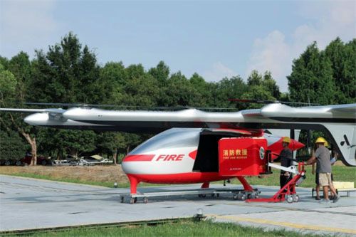 Autonomiczny samolot eVTOL CarryAll będzie wykorzystywany m.in. do misji gaszenia pożarów w chińskich miastach, takich jak Wuhan / Zdjęcie: AutoFlight