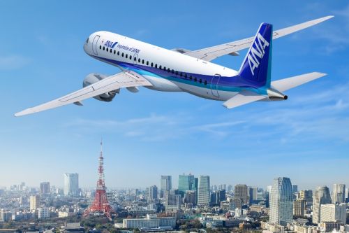 Wizualizacja E190E-2 w barwach ANA / Ilustracja: Embraer