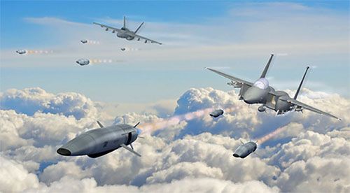 Rozwojowi w USA silników z RDE patronuje DARPA (Defense Advanced Research Projects Agency). Przedstawiła ona wizję napędzanych nimi pocisków przenoszonych przez samoloty bojowe / Ilustracja: DARPA