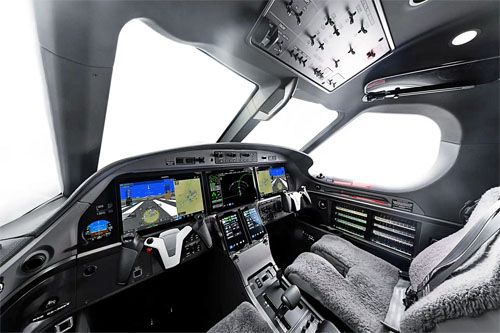 Wyposażenie kabiny załogi samolotu PC-12 PRO obejmuje 3 duże, wysokiej rozdzielczości wyświetlacze dotykowe / Zdjęcie: Pilatus Aircraft