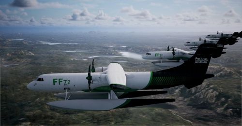 Wizualizacja samolotu pożarniczego FF72 / Ilustracja: Positive Aviation