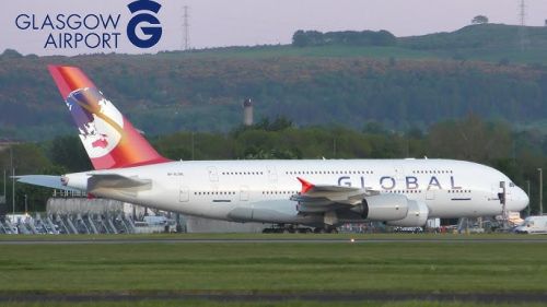 A380 Global Airlines startuje do transatlantyckiego lotu ze Szkocji / Zdjęcie: Port lotniczy Glasgow