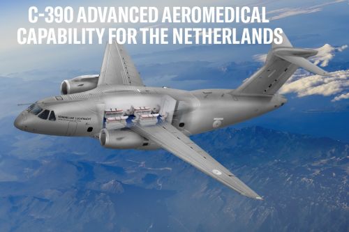  C-390 z modułem medycznym / Ilustracja: Embraer