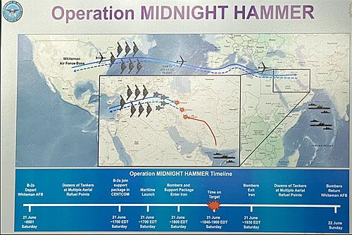 Przebieg operacji Midnight Hammer / Ilustracja: US DoD