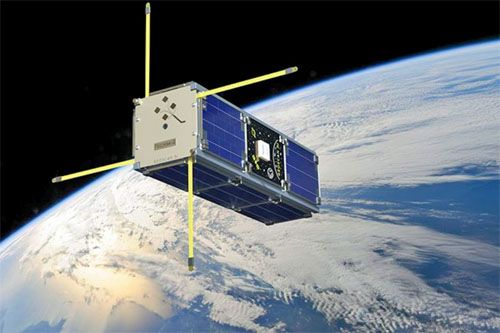 Wizja rosyjskiego satelity Gieoskan-2 na orbicie wokółziemskiej / Ilustracja: GK Gieoskan