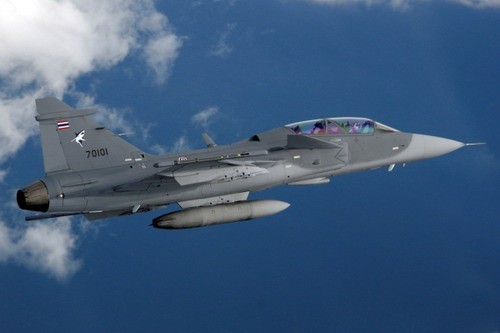 Tajskie Gripeny mają w założeniu równoważyć potencjał malezyjskich Su-30MKM / Zdjęcie: Saab