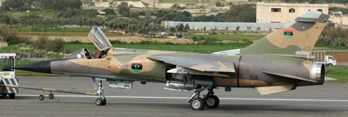 Jeden z libijskich Mirage F1 (nb 508) 3 lutego w czasie prób silnika i systemów pokładowych / Zdjęcie: Ray Abela