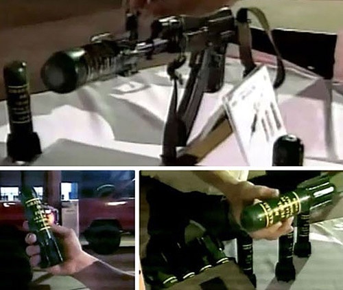 Konstruktorzy z Wenezueli opracowali odłamkowy granat nasadkowy do karabinków AK-103, wykonany w większości z tworzywa sztucznego i wystrzeliwany za pomocą amunicji bojowej. Zasięg 280 m, promień rażenia 10 m. Roczna produkcja zakładana jest na 18 tys., we wrześniu do testów dostarczono pierwsze 200 / Zdjęcie: CAVIM