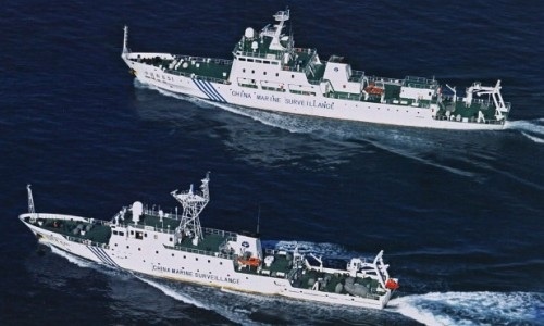 Okręty patrolowe straży przybrzeżnej ChRL na wodach Morza Południowochińskiego / Zdjęcie: gcaptain