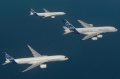 Trzy szerokokadłubowe Airbusy