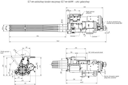 Masa napędowego WLKM wynosi 70 kg, a długość 1445 mm. Żywotność broni to ponad 10 tys. strzałów, a lufy 2,5 tys. strzałów / Grafiki: ZMT