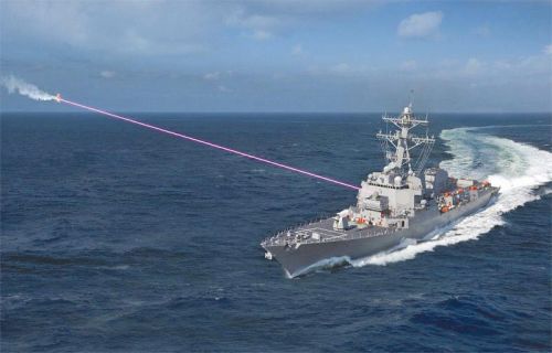 Tak Lockheed Martin widzi na razie w postaci animacji próby bojowe lasera HELIOS zintegrowanego z systemami niszczyciela typu Arleigh Burke / Rysunek: Lokheed Martin