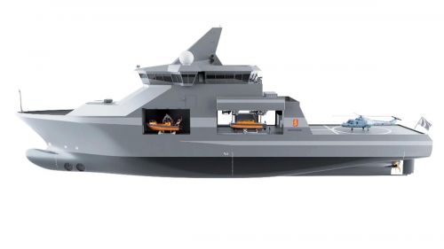 Vanguard – modułowe norweskie podejście do konstrukcji nowoczesnego okrętu obrony wybrzeża, pokazane po raz pierwszy w 2019 / Rysunek: Kongsberg