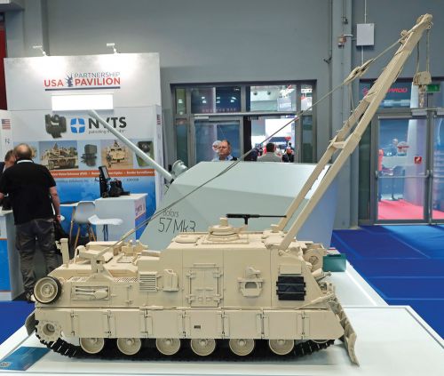 Model wozu zabezpieczenia technicznego M88A2 Hercules prezentowany na stoisku BAE Systems / Zdjęcie: Piotr Dudek