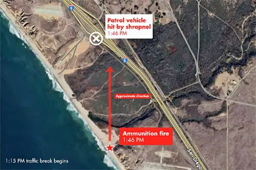 Pocisk wystrzelony przez Marines wybuchł nad autostradą