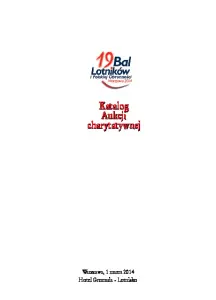 Katalog Aukcji charytatywnej - 19. Bal Lotników i Polskiej Obronności