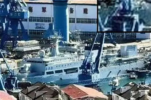 Chińskie działo okrętowe dużego kalibru